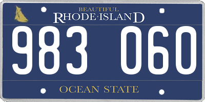 RI license plate 983060