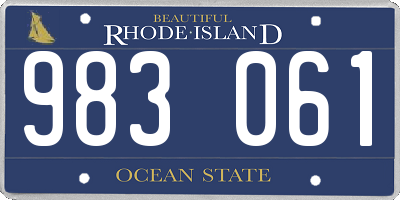 RI license plate 983061