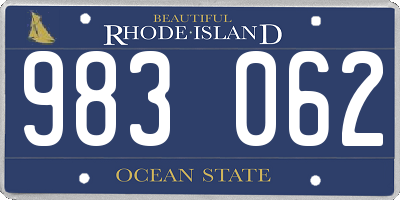 RI license plate 983062