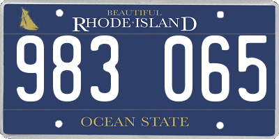 RI license plate 983065