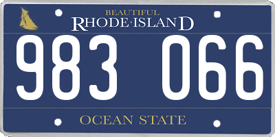 RI license plate 983066