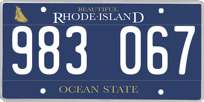 RI license plate 983067