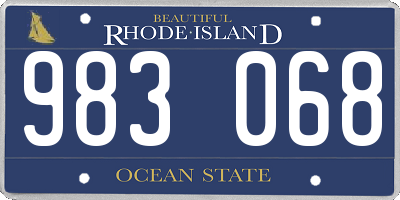 RI license plate 983068