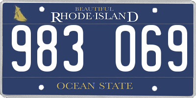 RI license plate 983069