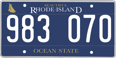 RI license plate 983070