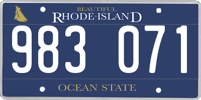 RI license plate 983071