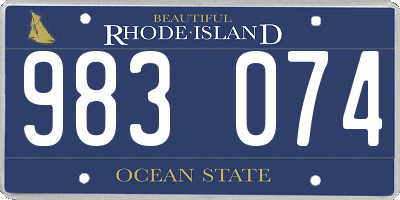 RI license plate 983074