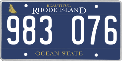 RI license plate 983076