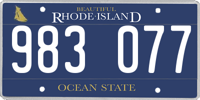 RI license plate 983077