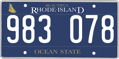 RI license plate 983078