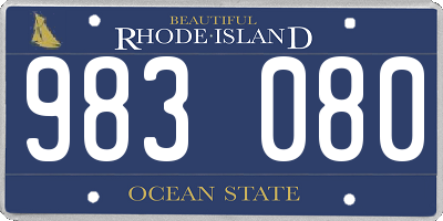 RI license plate 983080