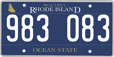 RI license plate 983083