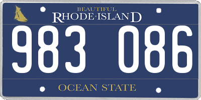 RI license plate 983086