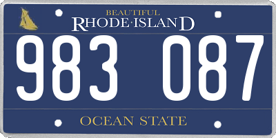 RI license plate 983087