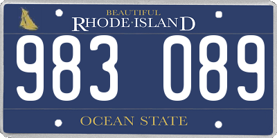 RI license plate 983089