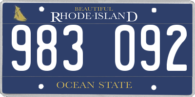 RI license plate 983092