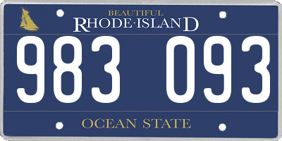 RI license plate 983093