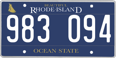 RI license plate 983094