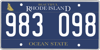 RI license plate 983098