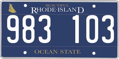 RI license plate 983103