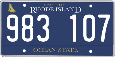 RI license plate 983107