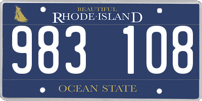 RI license plate 983108