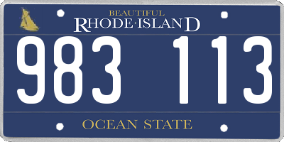 RI license plate 983113