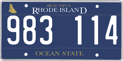 RI license plate 983114