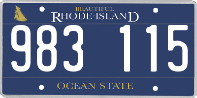 RI license plate 983115