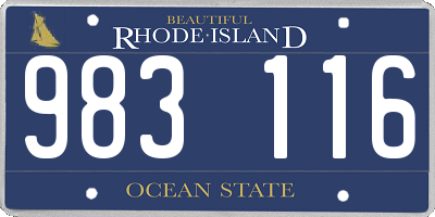 RI license plate 983116