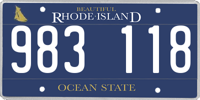 RI license plate 983118
