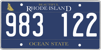 RI license plate 983122