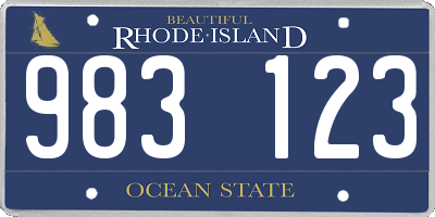 RI license plate 983123