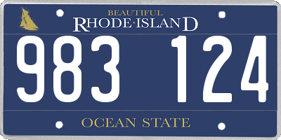 RI license plate 983124