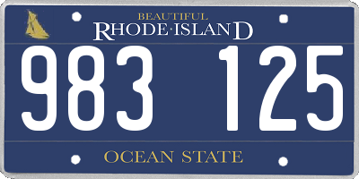 RI license plate 983125