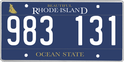 RI license plate 983131