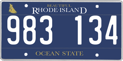 RI license plate 983134