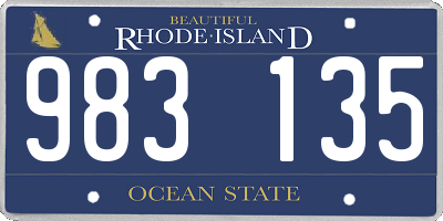 RI license plate 983135