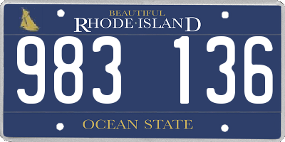 RI license plate 983136