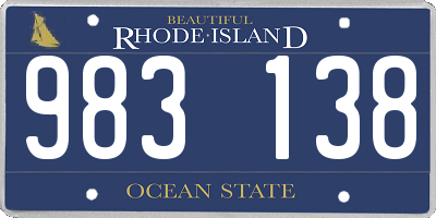 RI license plate 983138