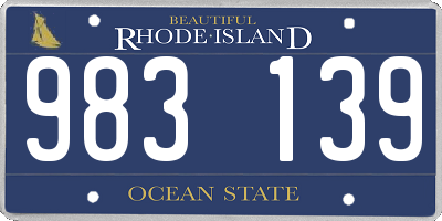 RI license plate 983139