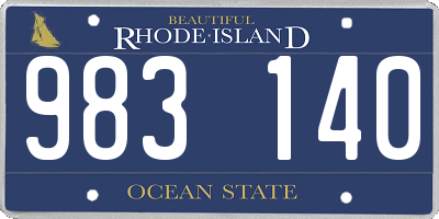 RI license plate 983140