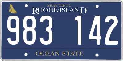 RI license plate 983142
