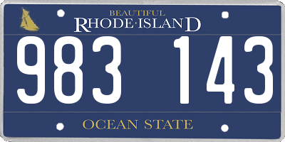 RI license plate 983143