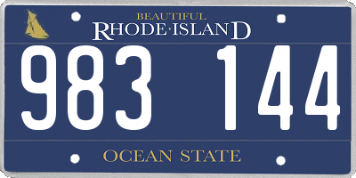 RI license plate 983144