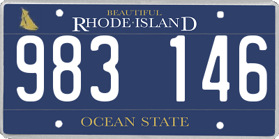 RI license plate 983146