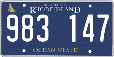 RI license plate 983147