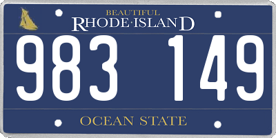 RI license plate 983149