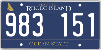 RI license plate 983151