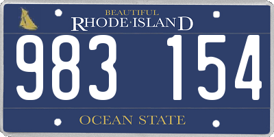 RI license plate 983154